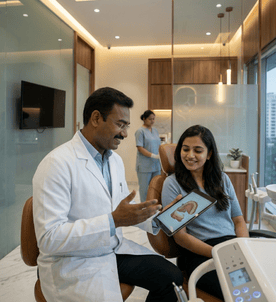 Dental examination at Masthan Multi Speciality Dental Care